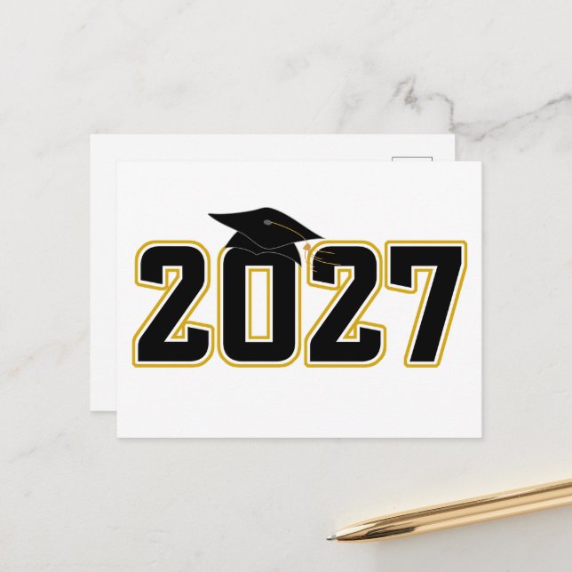 Letterman Class of 2027 Graduation Postcard (Front/Back In Situ)