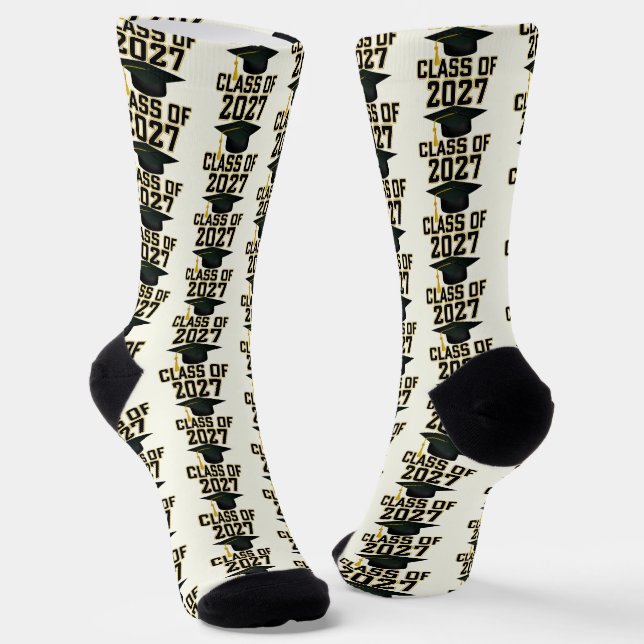 Letterman Class of 2027 Graduation Socks (Angled)