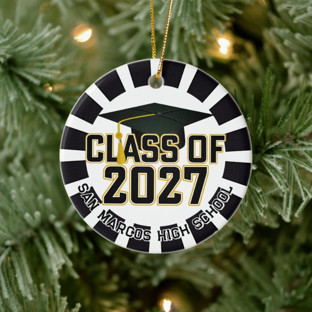 Letterman Class of 2027 Photo Graduation Ceramic Tree Decoration (Tree)