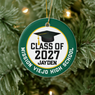 Letterman Class of 2027 Photo Graduation Ceramic Tree Decoration