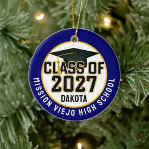 Letterman Class of 2027 Photo Graduation Ceramic Tree Decoration