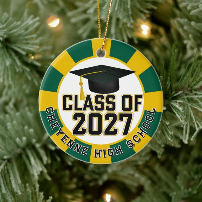 Letterman Class of 2027 Photo Graduation Ceramic Tree Decoration (Tree)
