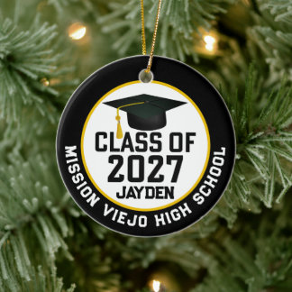 Letterman Class of 2027 Photo Graduation Ceramic Tree Decoration