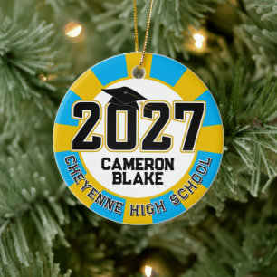 Letterman Class of 2027 Photo Graduation Ceramic Tree Decoration