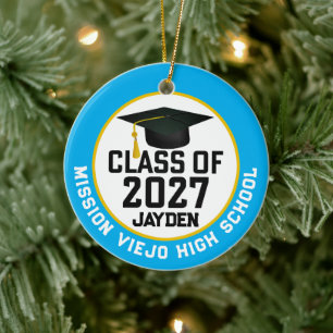 Letterman Class of 2027 Photo Graduation Ceramic Tree Decoration
