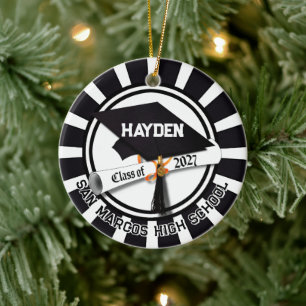 Letterman Class of 2027 Photo Graduation Ceramic Tree Decoration