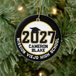 Letterman Class of 2027 Photo Graduation Ceramic Tree Decoration