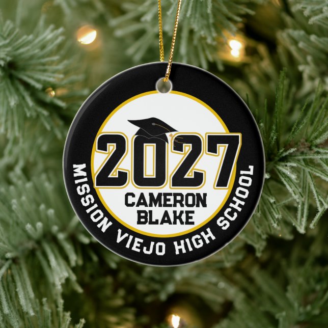 Letterman Class of 2027 Photo Graduation Ceramic Tree Decoration (Tree)