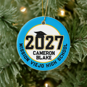 Letterman Class of 2027 Photo Graduation Ceramic Tree Decoration