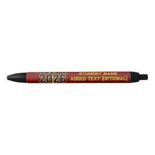 Letterman Grad Cap Class of 2026 Graduation Black Ink Pen