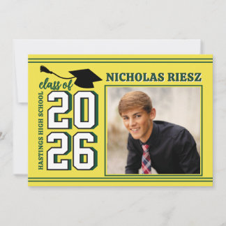 LETTERMAN GRAD YELLOW Announcement & Invitation