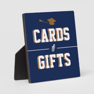 Letterman Graduation NAVY Cards & Favours  Plaque