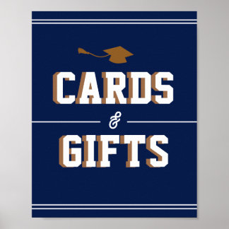Letterman Graduation NAVY Cards & Favours  Poster