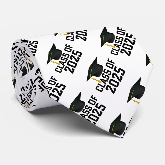 Letterman Style Class of 2025 Graduation Tie (Rolled)