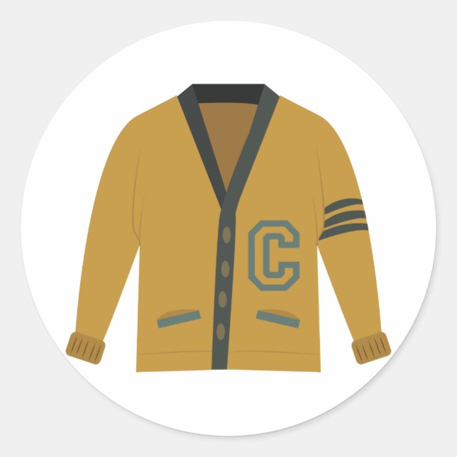 Letterman Sweater Classic Round Sticker (Front)
