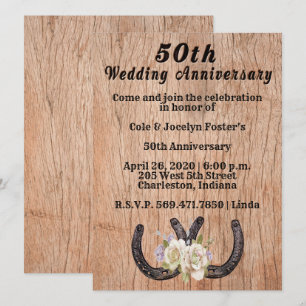 Letterpress 50th Anniversary Celebration Invitation
