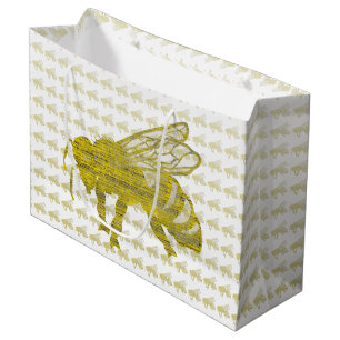 Letterpress Bee Large Gift Bag