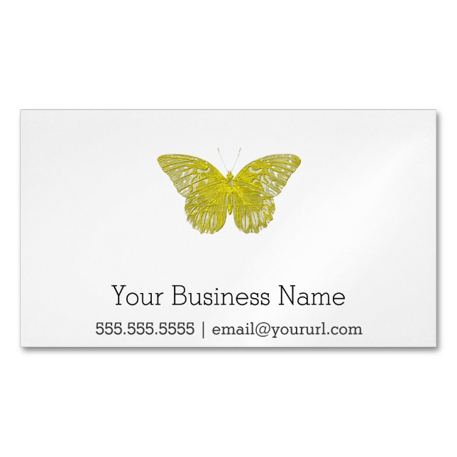 Letterpress Butterfly Magnetic Business Card (Front)