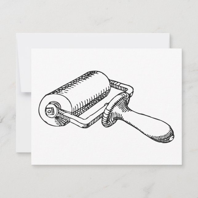 Letterpress ink roller printing press card (Front)