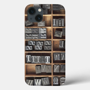 Letterpress lead type in a case