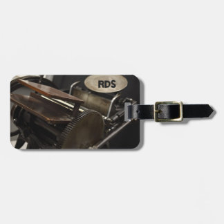 Letterpress machine luggage tag