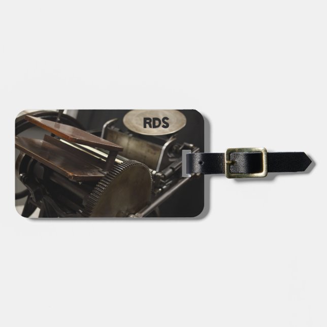 Letterpress machine luggage tag (Front Horizontal)