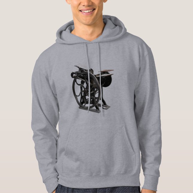 letterpress machine mens hoodie (Front)