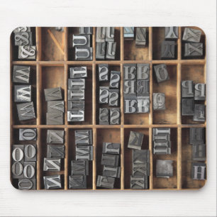 letterpress metal type mousepad