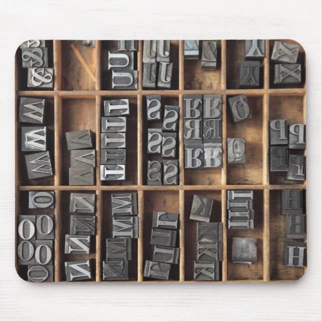 letterpress metal type mousepad (Front)