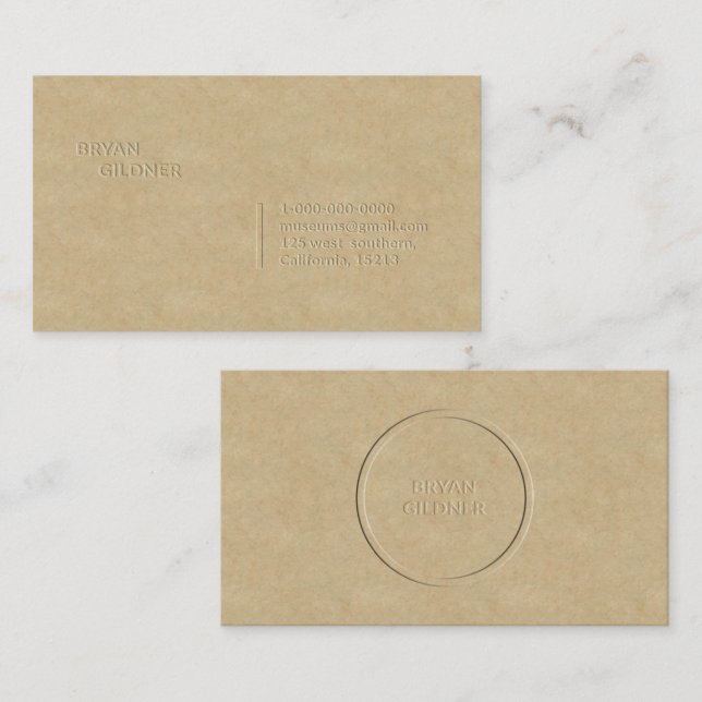 Letterpress Personal Business Card (Front/Back)