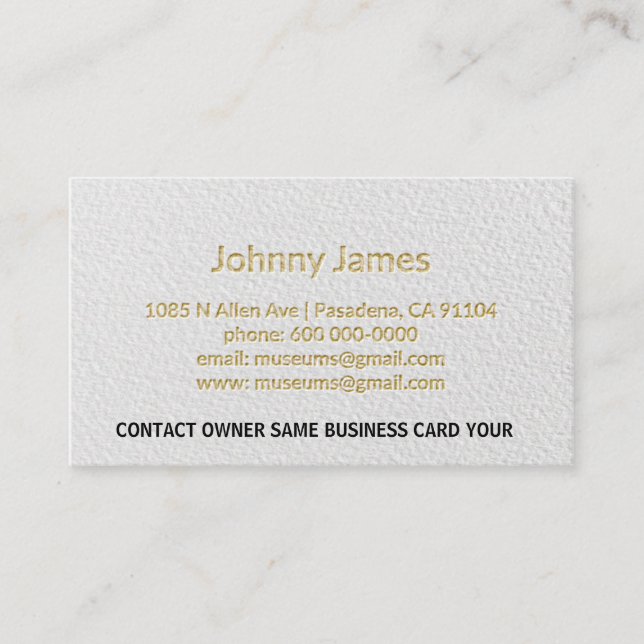 Letterpress Professional Modern Business Card (Front)