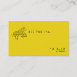 Letterpress Style Bee Business Card