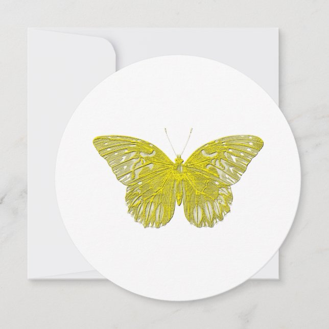 Letterpress Style Butterfly Invitation (Front)