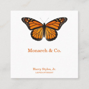 Letterpress Style Butterfly Square Business Card