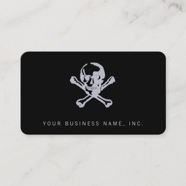Letterpress Style Jolly Roger Business Card (Front)