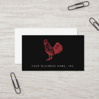 Letterpress Style Red Rooster Business Card