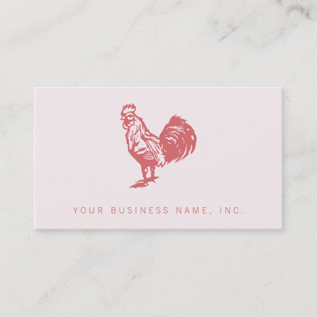 Letterpress Style Red Rooster Business Card (Front)