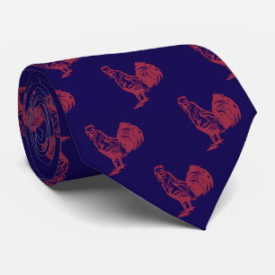 Letterpress Style Red Rooster Tie