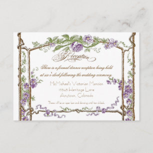 Letterpress Style Vintage Faux Bois Trellis - Blue Invitation