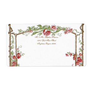 Letterpress Style Vintage Faux Bois Trellis - Red