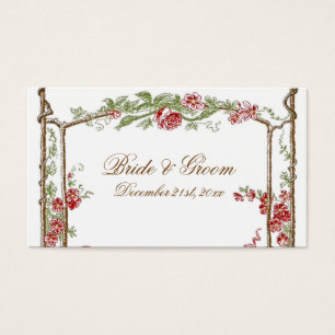 Letterpress Style Vintage Faux Bois Trellis - Red