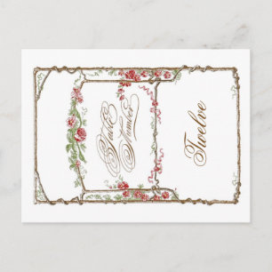 Letterpress Style Vintage Faux Bois Trellis - Red Postcard