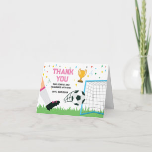 Letterpress Thank You Card Soccer Sport Birthday (