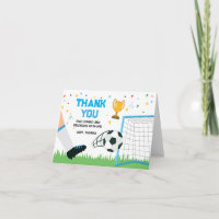 Letterpress Thank You Card Soccer Sport Birthday (