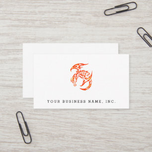 Letterpress Tribal Style Dragon Business Card