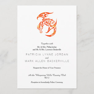 Letterpress Tribal Style Dragon Invitation