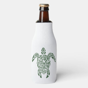 Letterpress Tribal Style Turtle Bottle Cooler