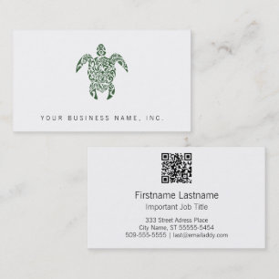 Letterpress Tribal Style Turtle Business Card