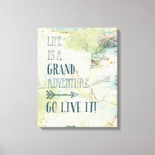 Letterpress USA Map Canvas Print