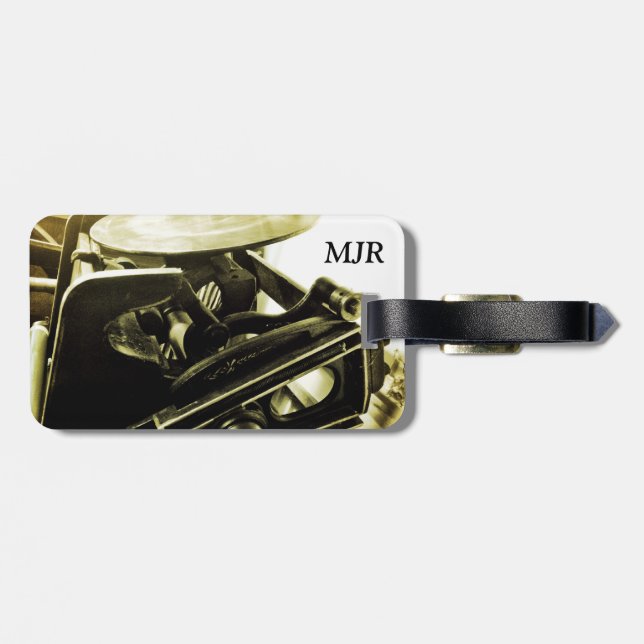Letterpress view luggage tag (Back Horizontal)